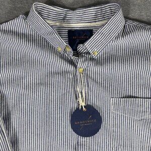 NWT Cotton On Railroad stripe Men's Long Sleeve Button Down Shirt Classic Fit XL